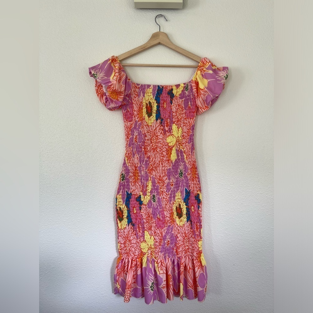 Floral Mermaid Off Shoulder Midi Dress - Picture 3 of 8